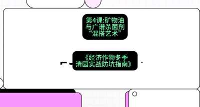 第4节：【替代方案】矿物油与广谱杀菌剂的&ldquo;混搭艺术&rdquo;，课程：《经济作物冬季清园&middot;实战防坑指南》#识农AI