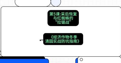 第5节：【柑橘清园】采后恢复与红蜘蛛的&ldquo;拉锯战&rdquo;，课程：《经济作物冬季清园&middot;实战防坑指南》#识农AI